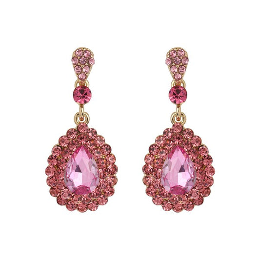 DANGLY TEARDROP RHINESTONE EARRINGS