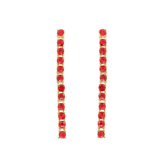 CRYSTAL RHINESTONE TENNIS DROP EARRING