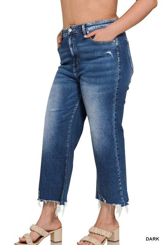 Curvy Mid Rise Straight Leg He Denim Jeans