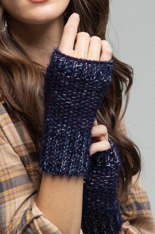 Rib Knit Fingerless Winter Gloves