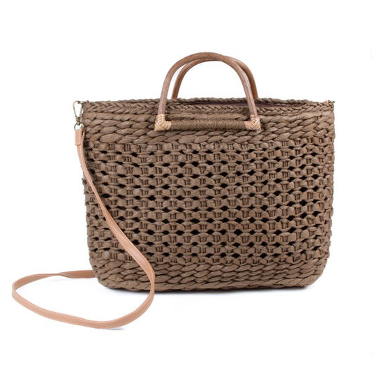 Straw Rattan Basket Crossbody Purse