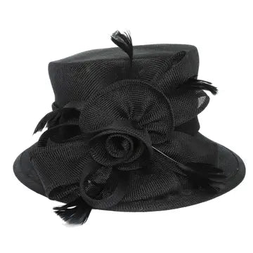 FLORAL FLAX FABRIC SMALL BRIM HAT