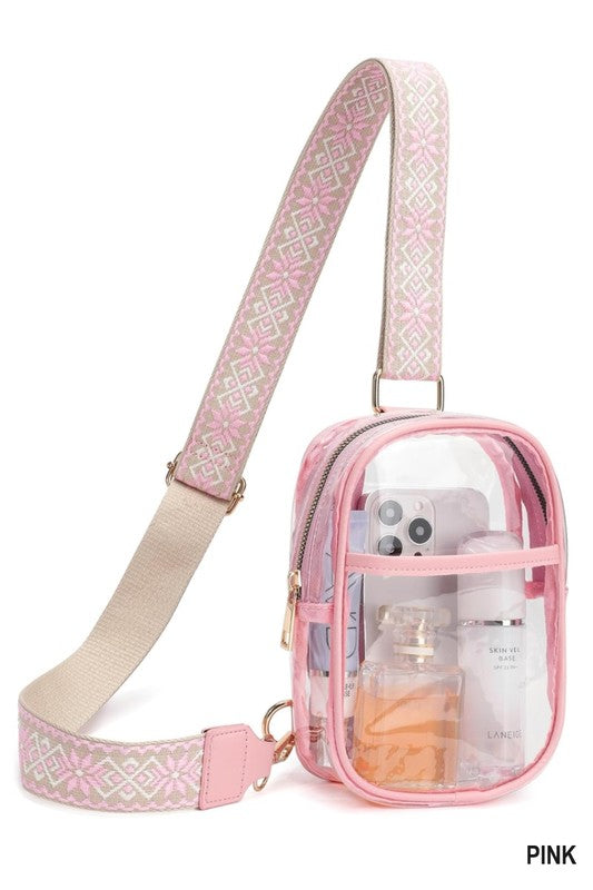 Clear Sling Bag with Guitar Strap