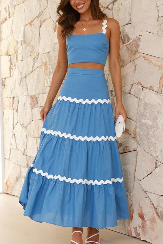 Two Piece Midi Skirt Set