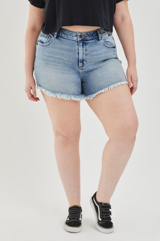 Curvy High Rise Demin Shorts