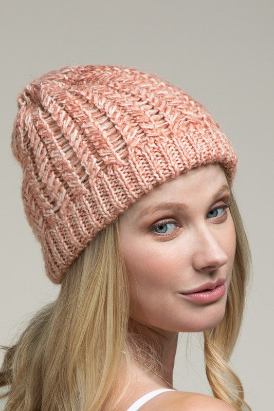 Two Tone Double Knit Beanie