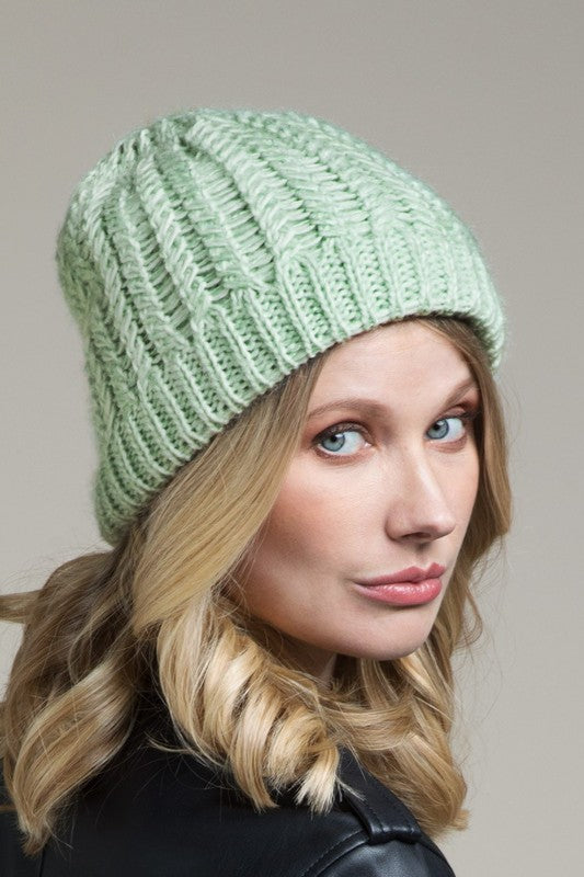 Two Tone Double Knit Beanie