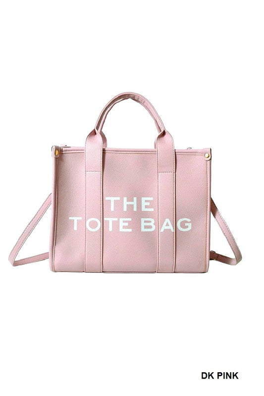 2 PC Solid The Tote Bag With Shoulder Strap with Matching Wallet