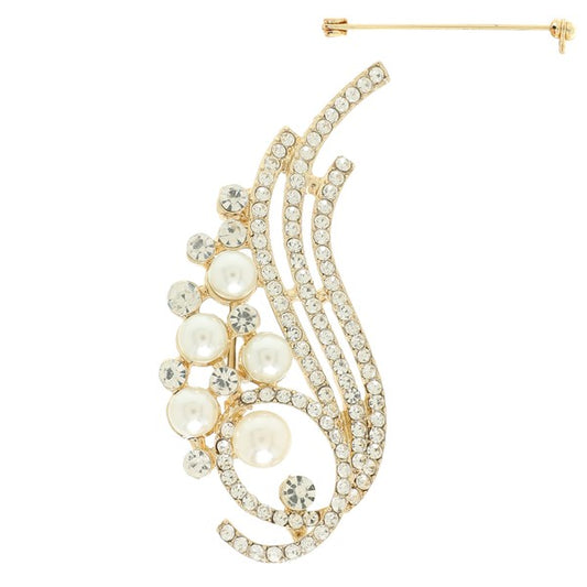Floral Jeweled Wing Brooch Pin