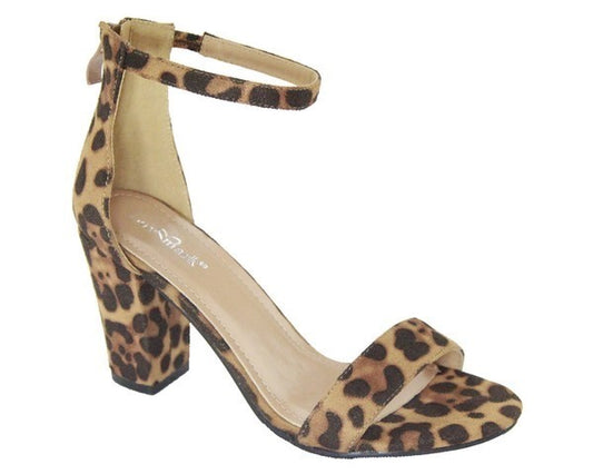 Open Toe Leopard Print Platform Heel
