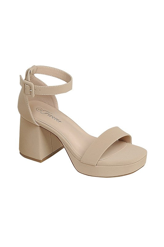 Mid Block Chunky Heel with Ankle Strap