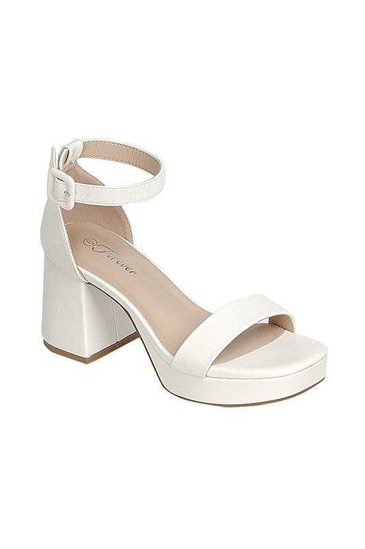 Mid Block Chunky Heel with Ankle Strap