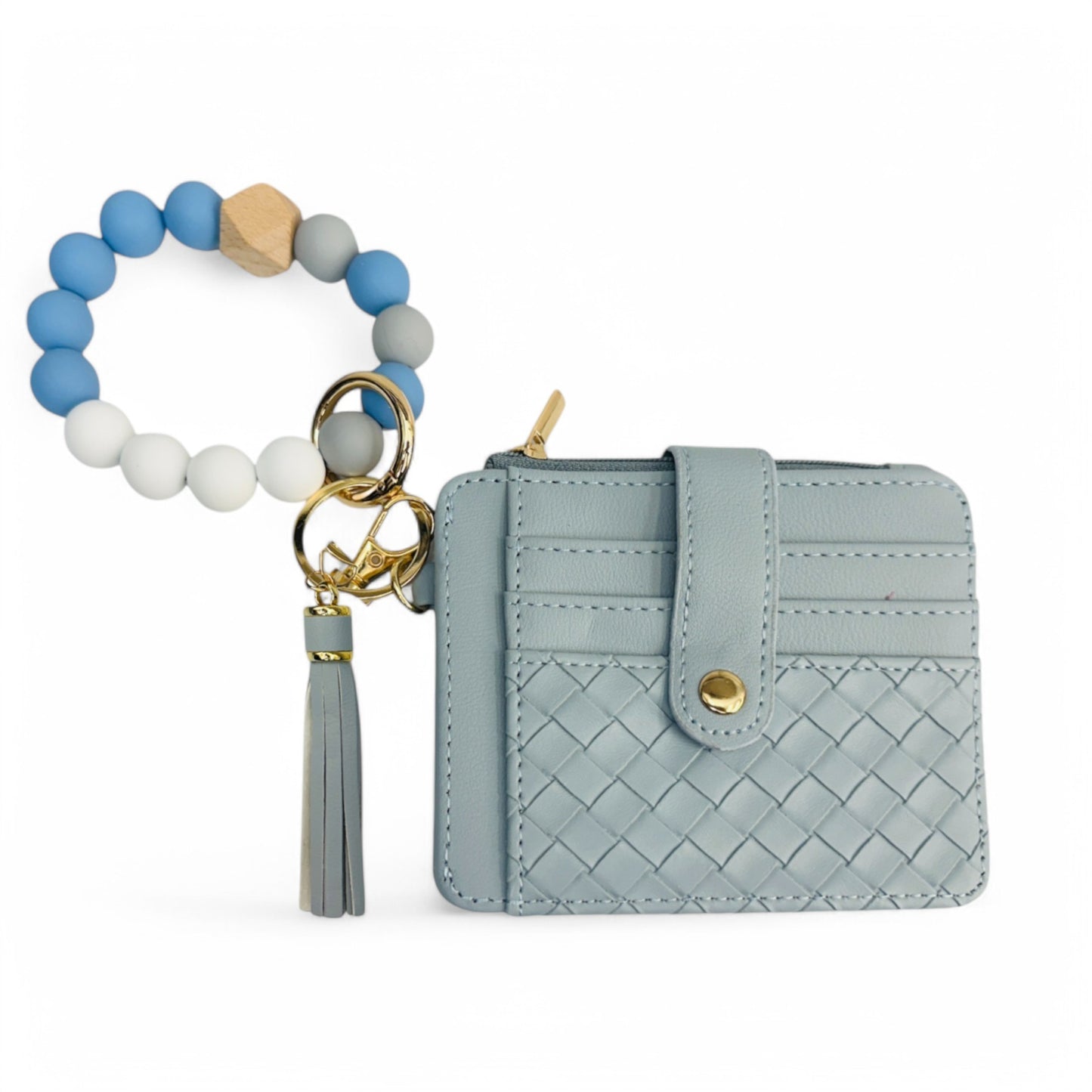 Beaded Bracelet Card Holder Wallet Keychain