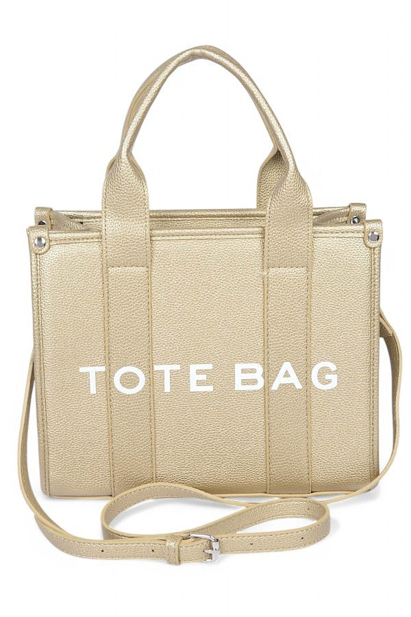 2 PC Solid The Tote Bag With Shoulder Strap with Matching Wallet