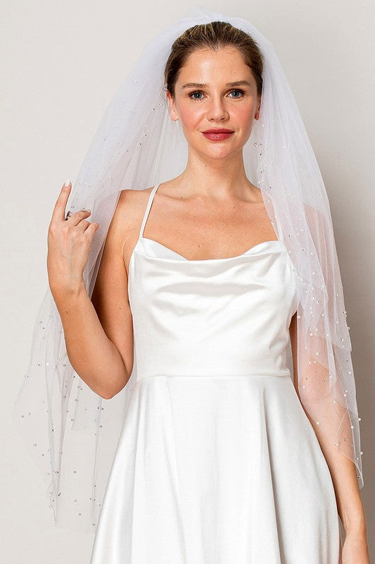 3 Tiers Pearl Bridal Wedding Veil