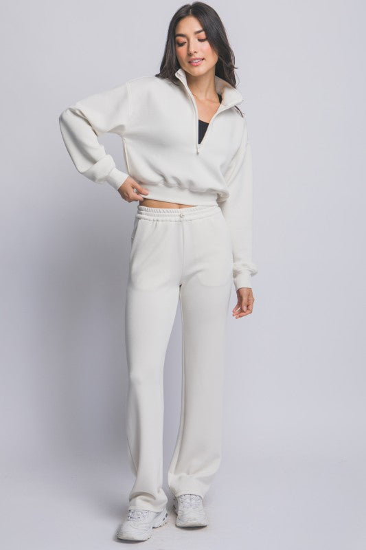 Adjustable Waist Straight Leg Butter Soft Sweatpants with Pockets