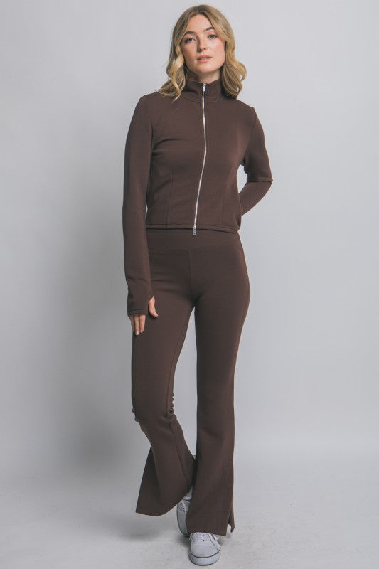 Soft, Cozy, Stretch Material & Side Slit Detail Long Loungewear Pants