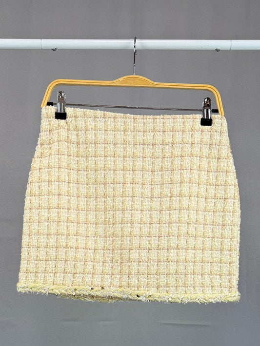 Trim Detail Tweed Mini Skirt