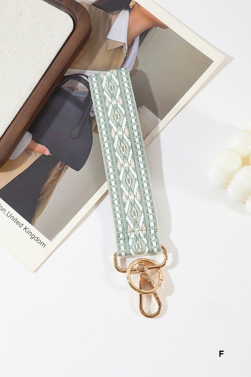 Jacquard Weave Wristlet Keychain