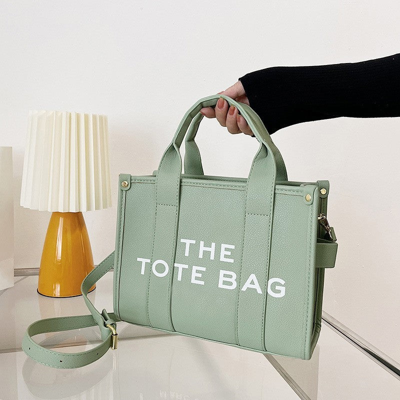 2 PC Solid The Tote Bag With Shoulder Strap with Matching Wallet