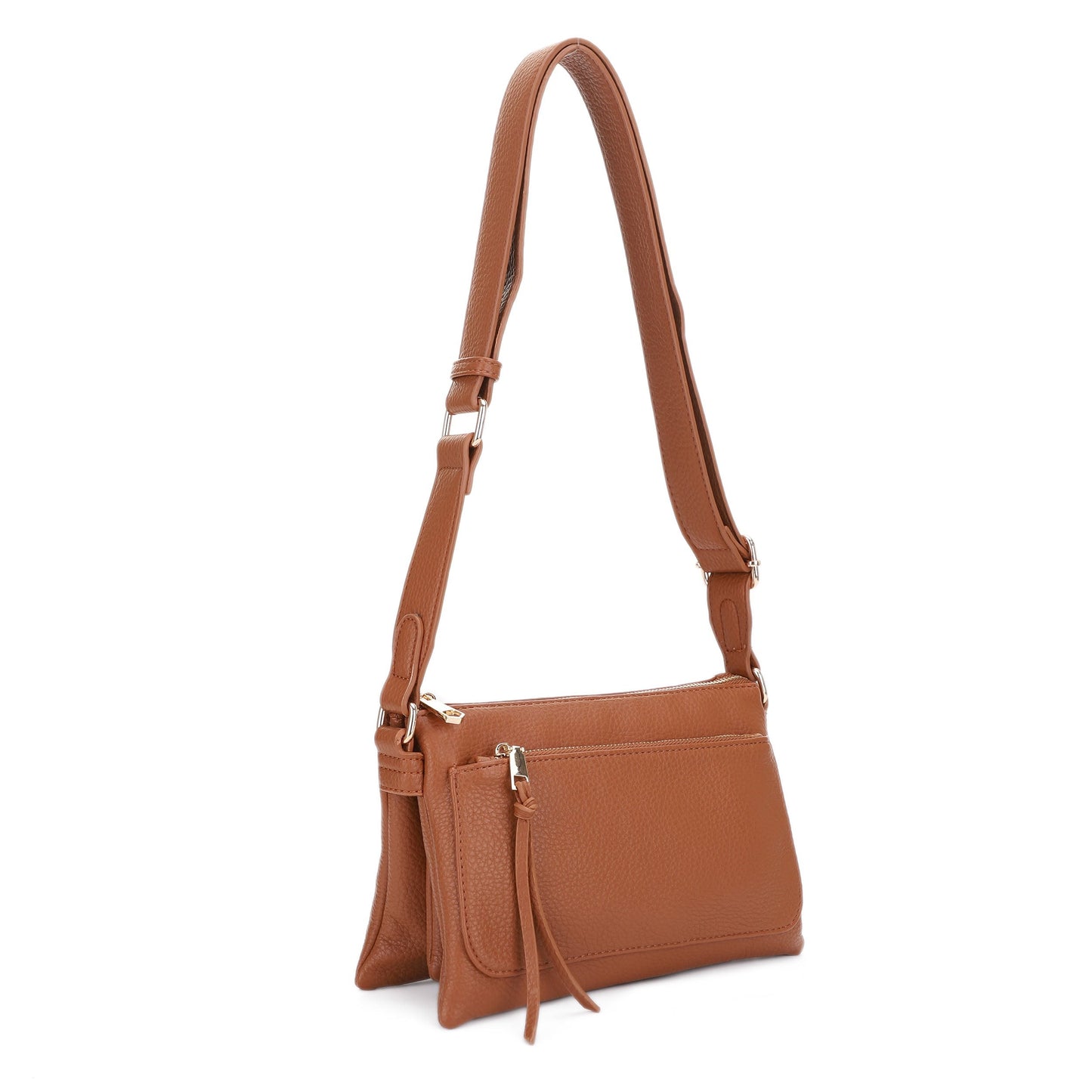 Multicompartment Crossbody Purse with Comforable Thick Strap