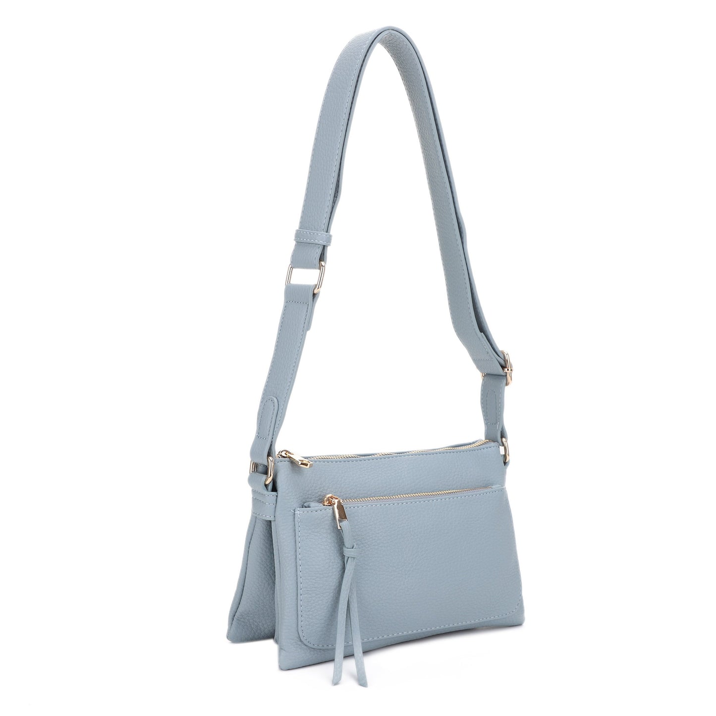 Multicompartment Crossbody Purse with Comforable Thick Strap