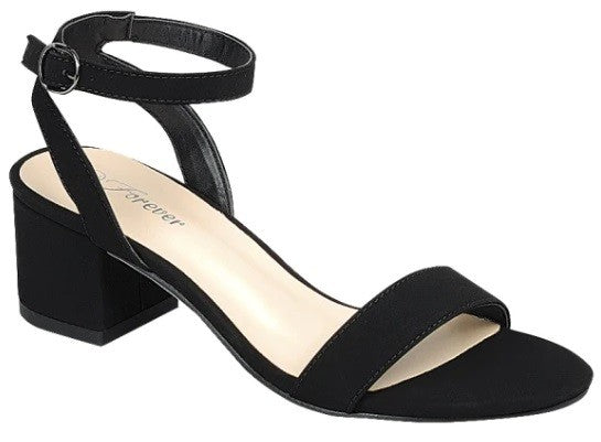 Open Toe Low Ankle Strap Dressy Heel