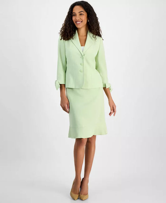 Tie-Cuff 3/4 Sleeve with Button Close Dress Jacket
