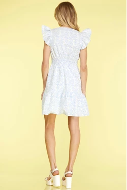 Short Sleeve Short Dress with Tie Waist