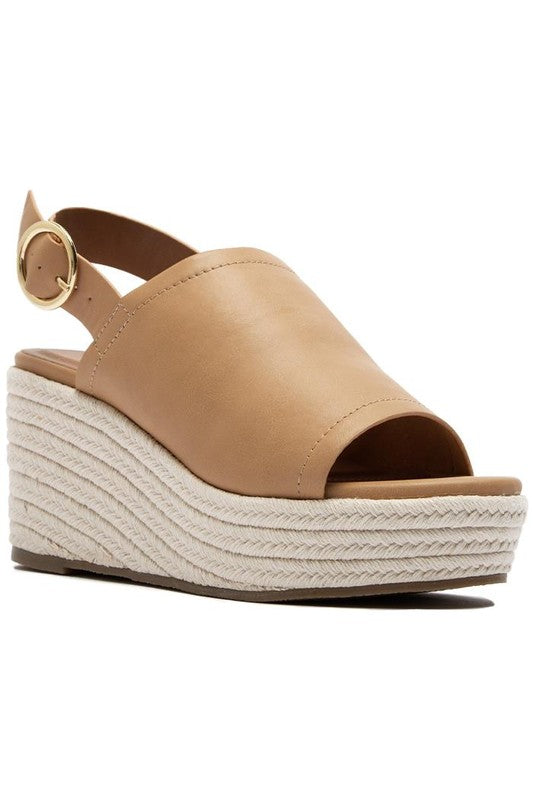 Open Toe Wedge Espadrille with Ankle Strap