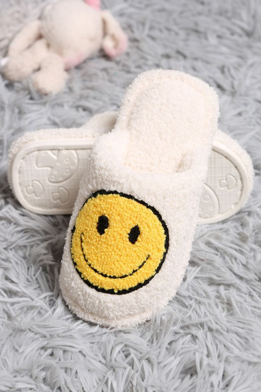 Kids Smiley Face Soft Slide on Slippers