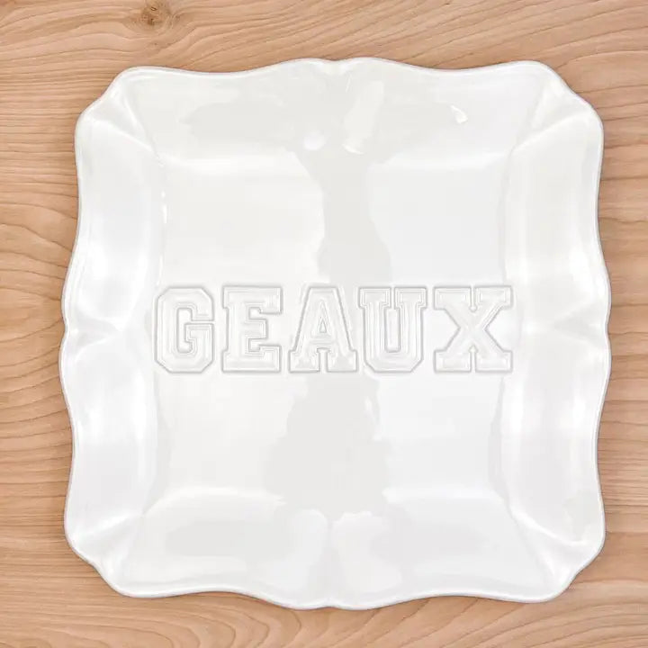 Geaux Embossed Square Platter