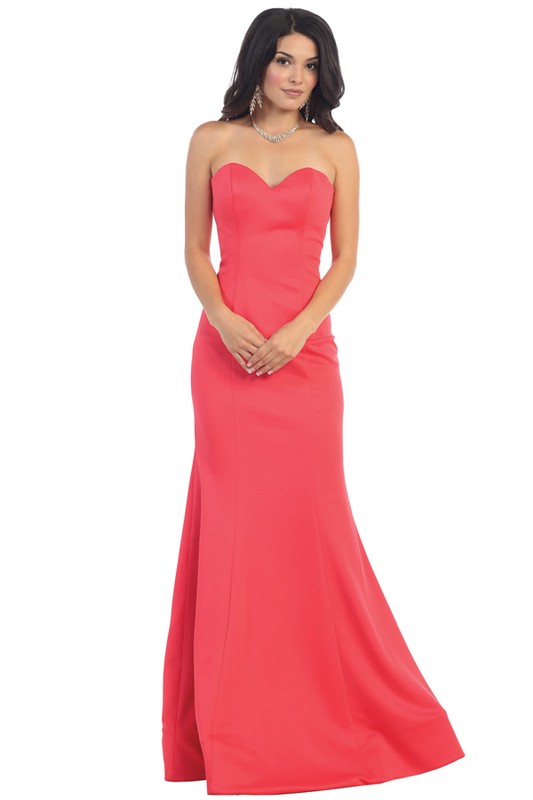 Strapless Sweetheart Long Fitted Mermaid Dress