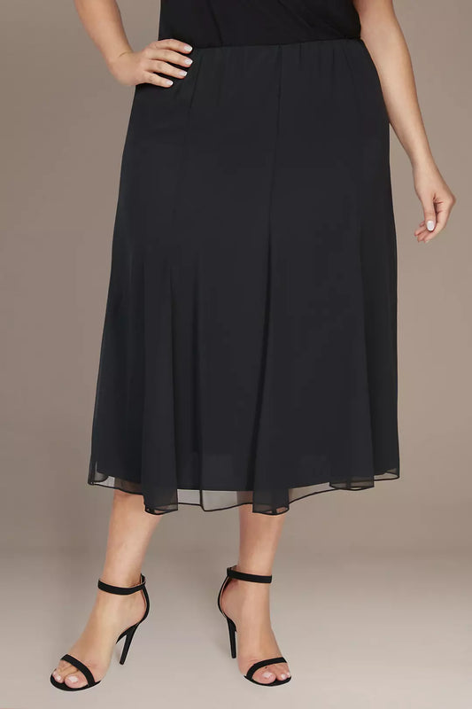 Curvy Chiffon Flare Midi Skirt