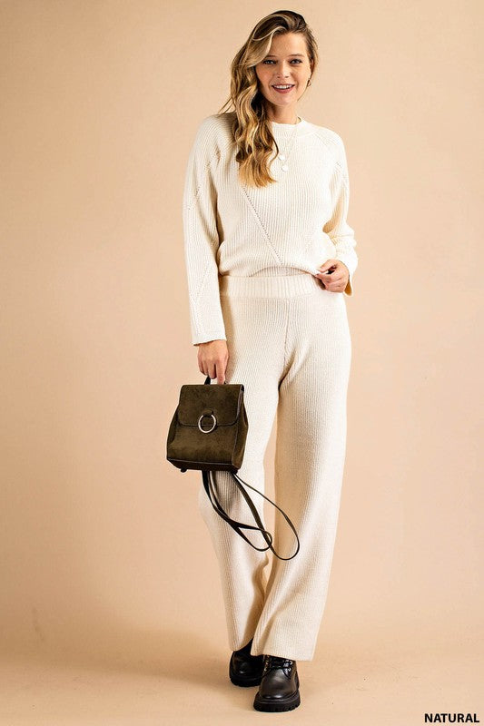 Soft Thread Wide Leg Sweater Lounge Pants