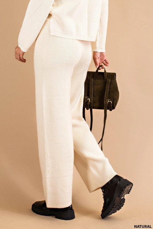 Soft Thread Wide Leg Sweater Lounge Pants