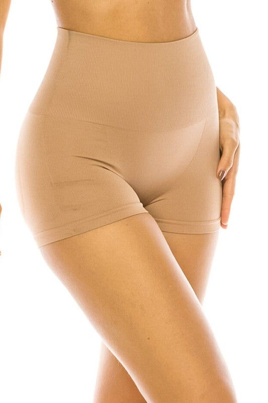 Seamless Construction Boy Shorts Featuring 2 Layer Tummy Panels for Comfort and Control