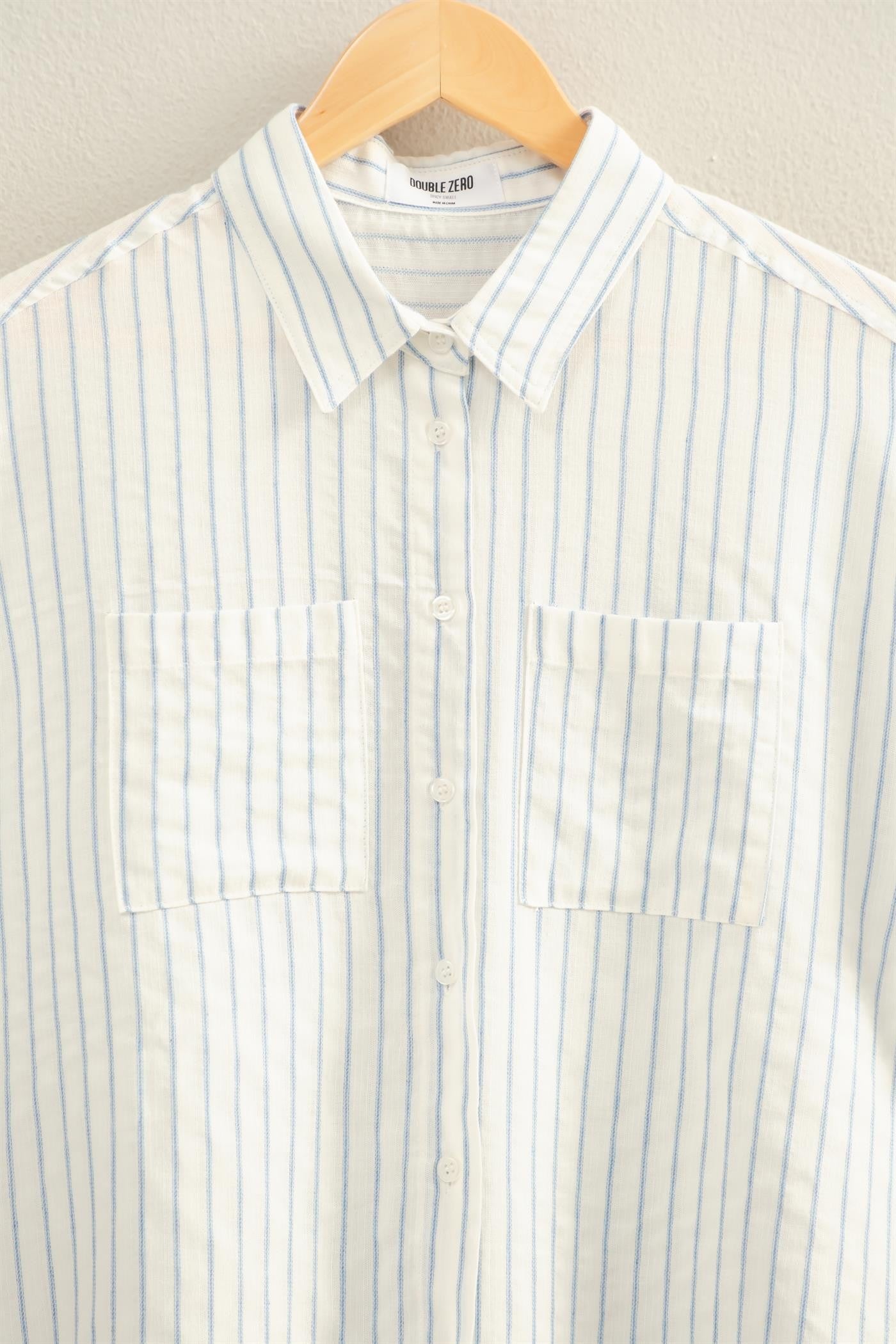 Short Dolman Sleeve Button Up Top