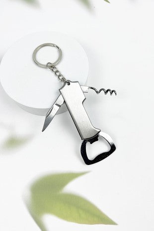 MULTIFUNCTIONAL MINI METAL BOTTLE OPENER TOOL KEYCHAIN