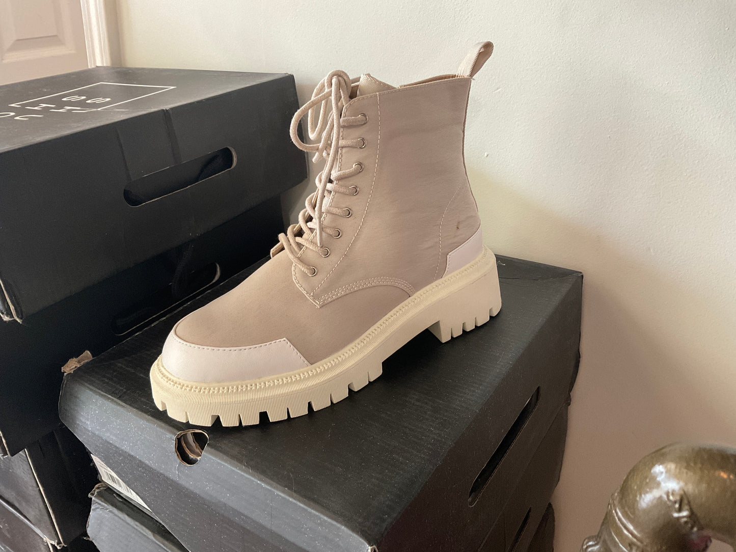 Lace Up Boot with Platform Heel