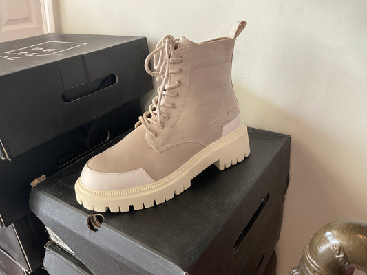 Lace Up Boot with Platform Heel