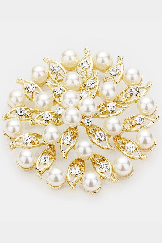 Small Rhinestone Cluster Brooch