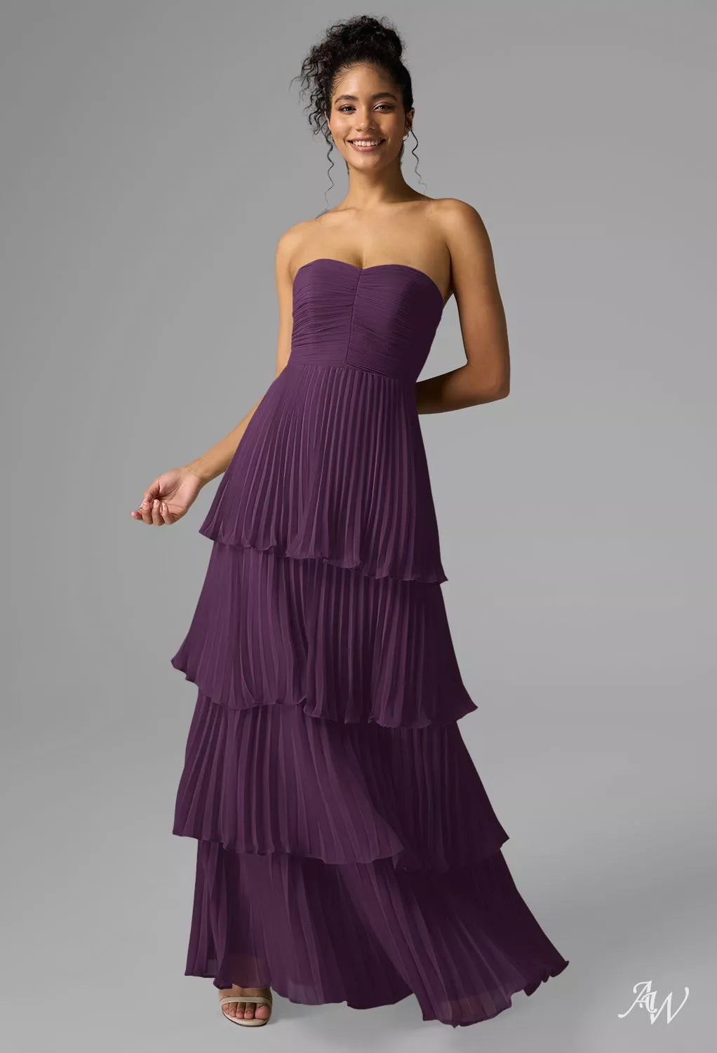 Grape Chiffon Long Formal Dress