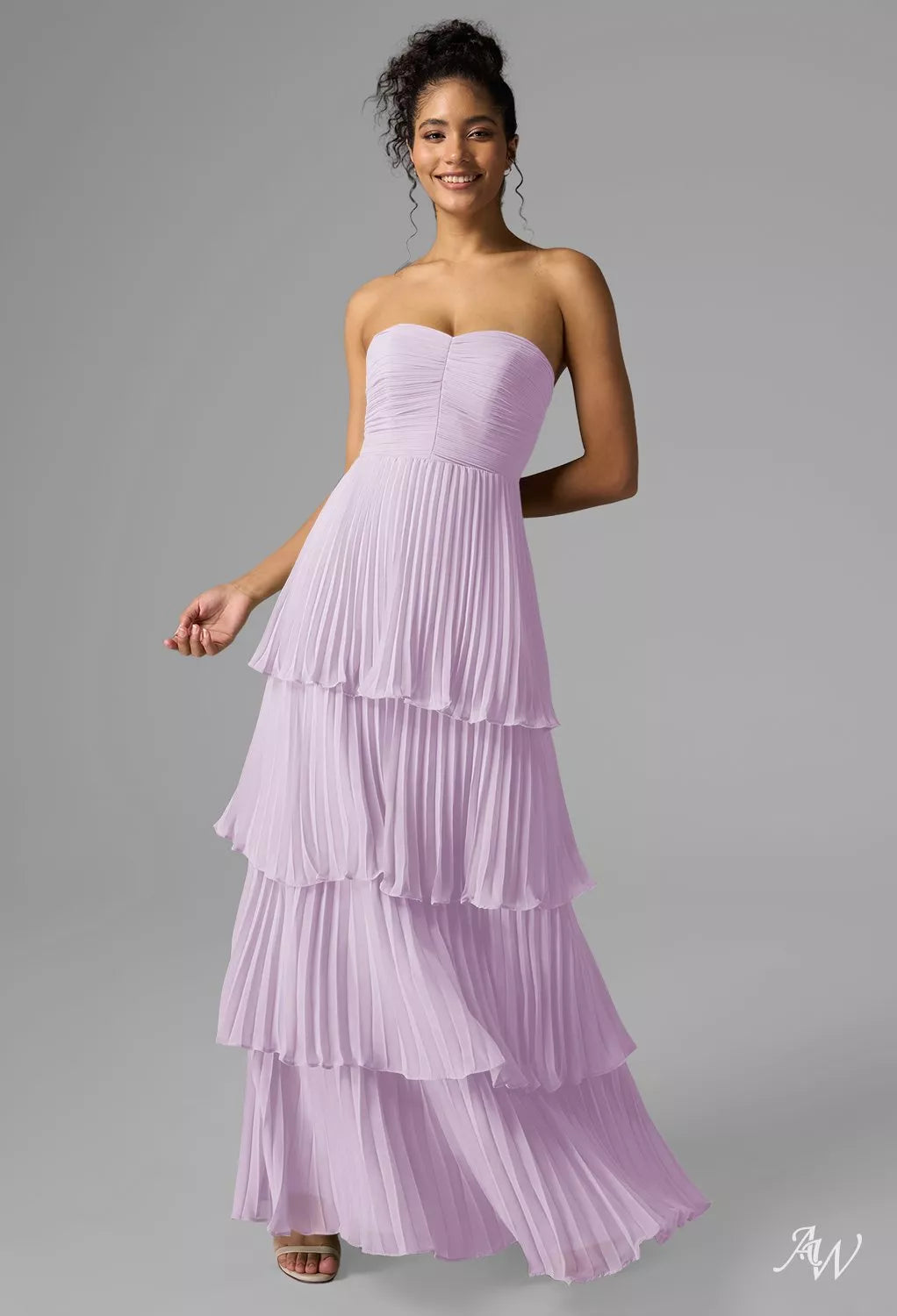 Lilac Chiffon Long Formal Maxi Dress