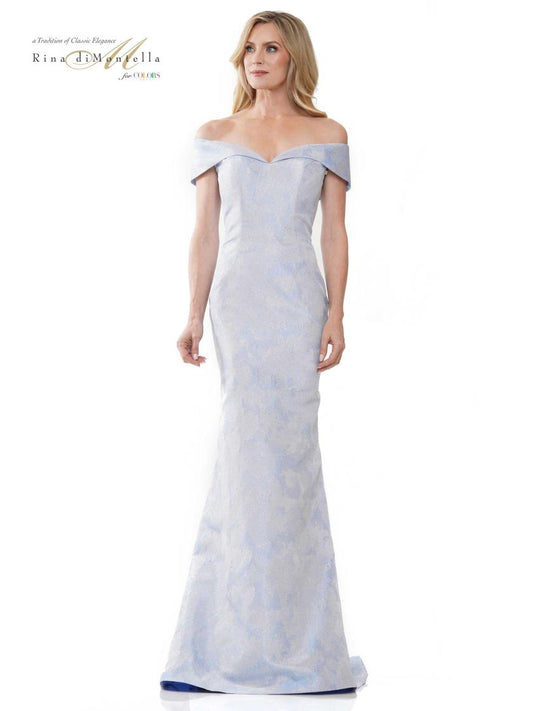Jacquard Off the Shoulder Mermaid Long Formal Dress