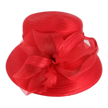 DOWN BRIM FLORAL DRESSY BRAID HAT
