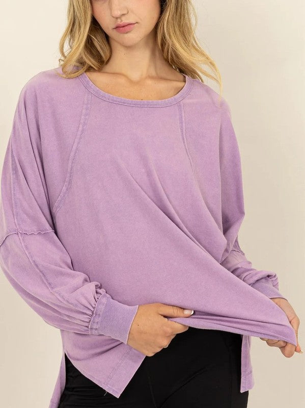 Long Sleeve Classic Crew Neck Oversized Top