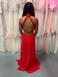 Halter Sequins Bodice with A-Line Skirt
