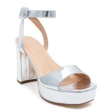 Open Toe High Block Platform Heel with Adjustable Buckle Strap