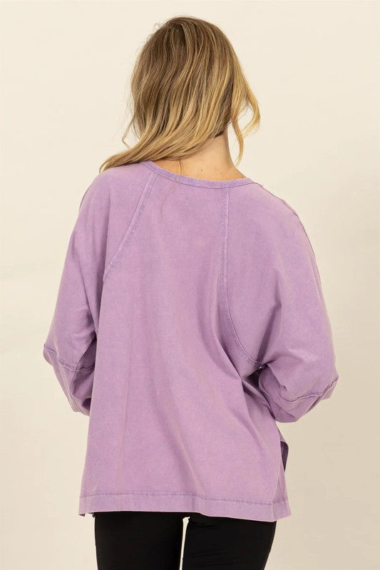 Long Sleeve Classic Crew Neck Oversized Top